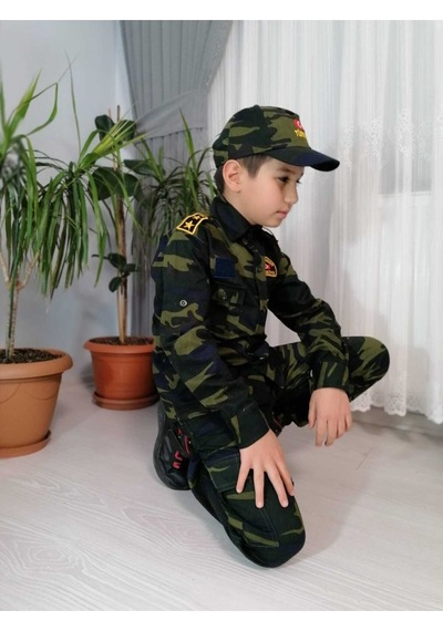 Vepaş Çocuk Komando Asker Kamuflaj Takımı Koyu Yeşil