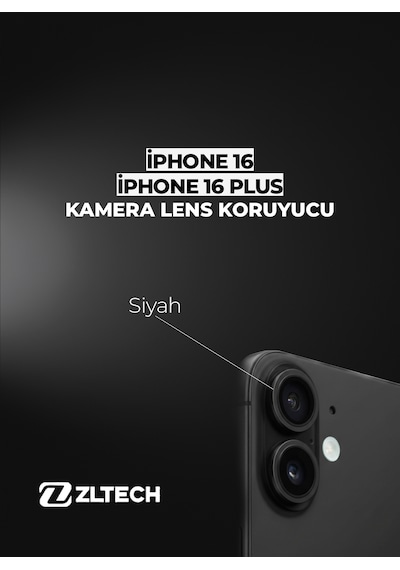 İphone 16/16plus Uyumlu Kamera Lens Koruyucu Siyah