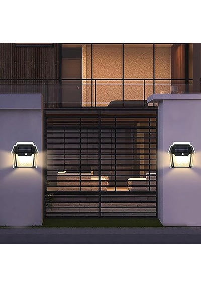 Solar Outdoor Lamba Siyah
