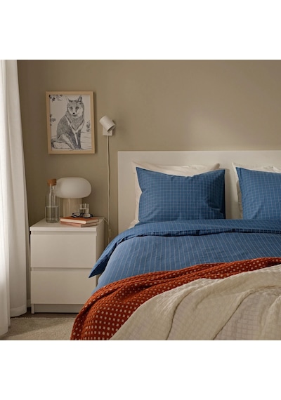 Ikea Doftakleja Çift Kişilik Nevresim Takımı 220 X 240 Cm Lacivert - Kahverengi