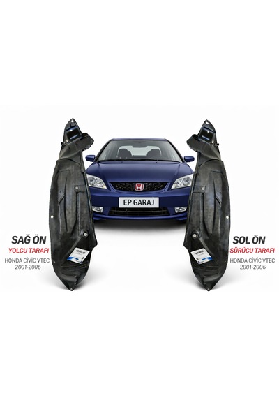Honda Civic Vtec 2001-2006 Model Uyumlu Sağ Sol Çamurluk Davlumbazı 0