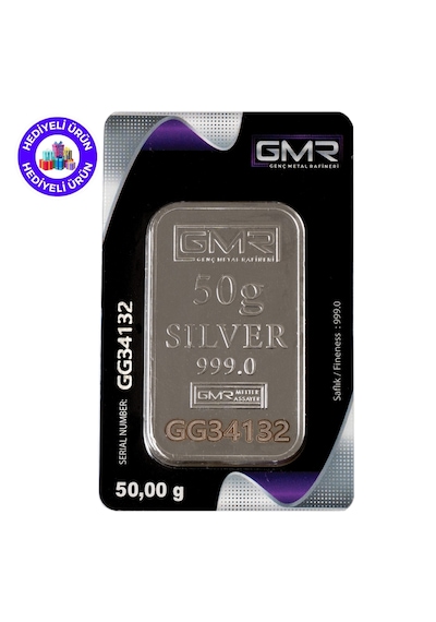 E-gümüş 50gr. Külçe Gümüş