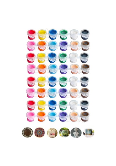 Akrilik Boya 3 Ml 12 Renk 4 Paket Mini Küçük Akrilik Boya Taş Ahşap Seramik Tuval Alçı Tuval Etkinlik Boyama Sanatsal