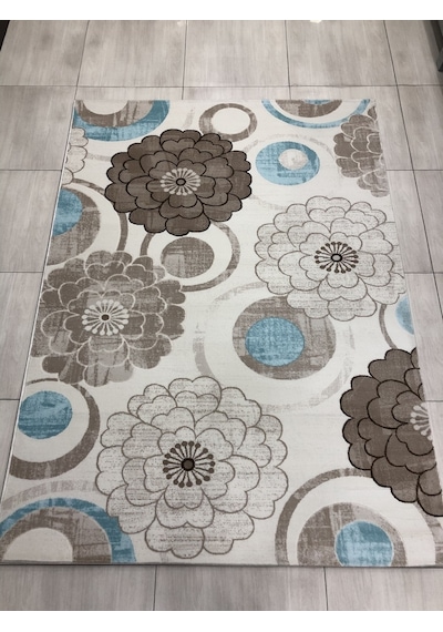 Flora Halı Alina 0720 B 165X230 Turkuaz Vizon 4 M2 Halı !
