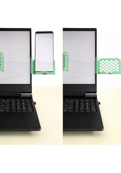 3d Baskı Monitor Telefon Tutucu - Petek Desenli Laptop Kenar Telefon Tutucu-mint Diğer