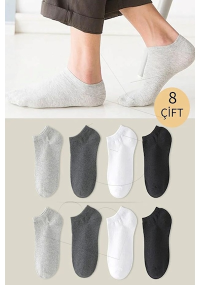 Bgk Unisex Basic Patik Çorap Çift Gri