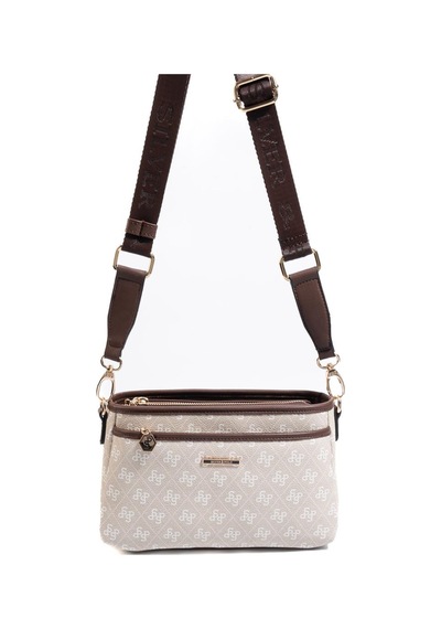 Silver Polo Sp1184 Kadın Çapraz Çanta Monogram Taş-kahve