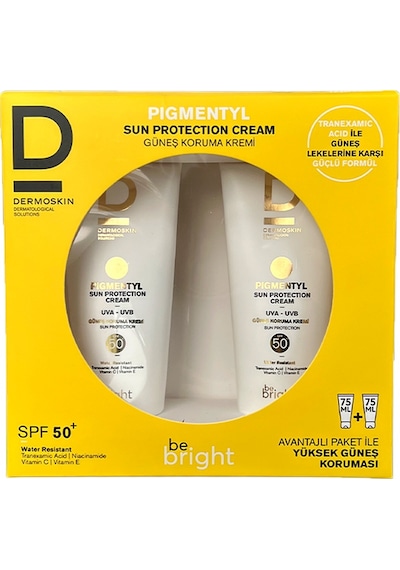Dermoskin Be Bright Pigmentyl Güneş Koruyucu Krem SPF50+ 2 x 75 ML