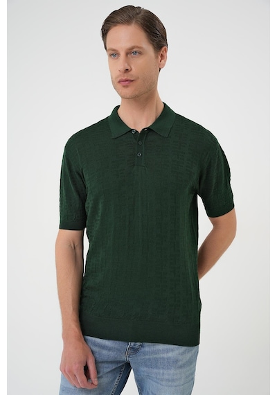 Efor Comfort Fit Polo Yaka Pamuklu Kısa Kol Casual Yeşil Triko Tişört Tr 880 Yeşil