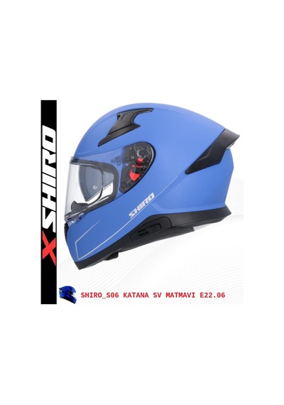 Shiro Fullface Katana M.C Motosiklet Kaskı Kapalı Mavi