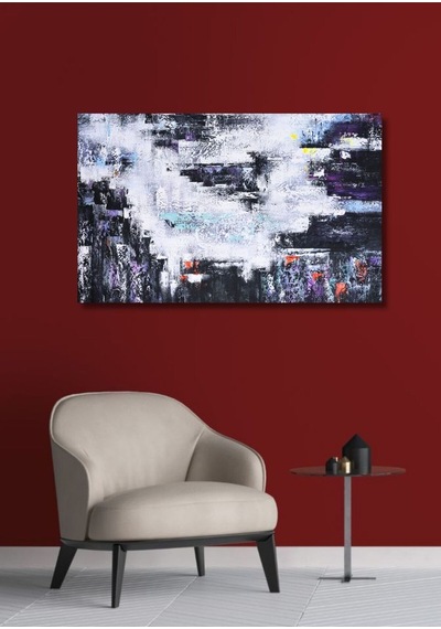 Soyut Büyük Boy El Yapımı Yağlı Boya Tablo 135x89cm