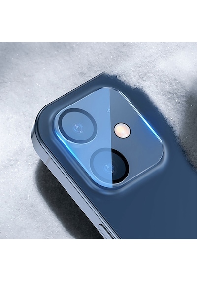 Baseus Apple Uyumlu iPhone 12 6.1 3D Full Kaplama Kamera Koruyucu Cam