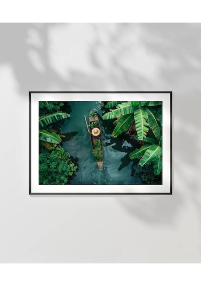 Çerçevesiz Poster Tropikal Nehirde Yolculuk