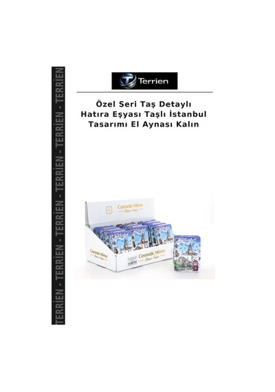 Özel Seri Taş Detaylı Hatıra Eşyası Taşlı İstanbul Tasarımı El Aynası Kalın