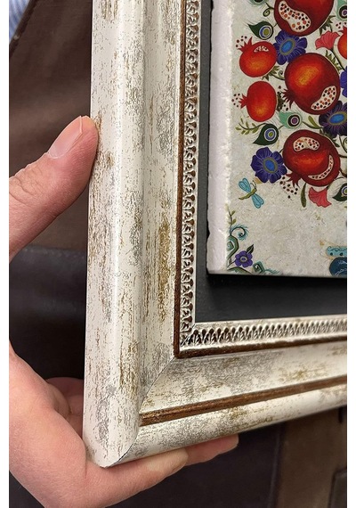 Oscar Stone Decor Çerçeveli Tablo Taş Duvar Dekoru 30 X 30 Cm Nar Ağacı/bereket Temsili Çok Renkli