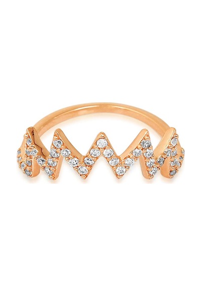 Kuyumcudukkani Yarım Sıra Taşlı Zigzag Trend Yüzük-10345-r-w Rose Gold