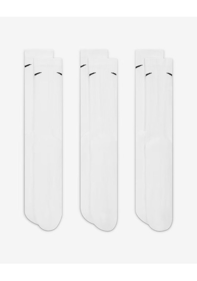 Nike Sx6888-100 Everyday Plus Destekli Antrenman Crew Çorapları 3 Çift Beyaz