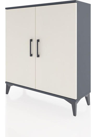 Arges Şifonyer 2 Raflı 2 Kapaklı 88x30x96 Antrasit-aytaşı Antrasit