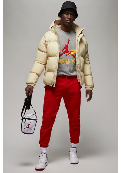 Nike Air Jordan Graphic Ss Crew Grafik Baskılı Erkek Tişört Gri Gri