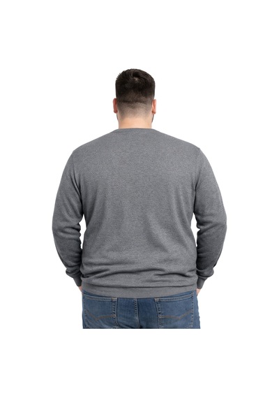 Battalmoda Erkek Büyük Beden Füme V Yaka Triko Kazak 3xl-4xl-5xl-6xl