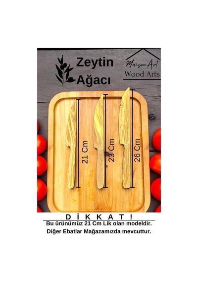 Zeytin Ağacı Bıçak 21 Cm El Yapımı Ahşap Bıçak Doğal Ağaç Bıçak
