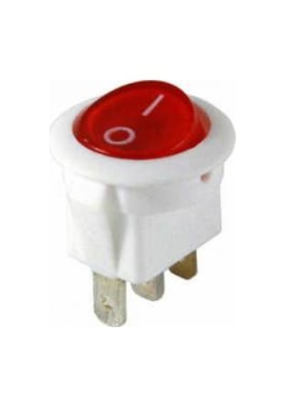 Ic-131B Yuvarlak Işıklı Anahtar On-Off 3 Bacaklı 220V Beyaz Kasa 25 Adet