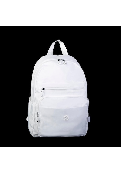 Nas Bag Unisex Büyük Boy Çok Gözlü Su Geçirmez Sırt Çantası Beyaz