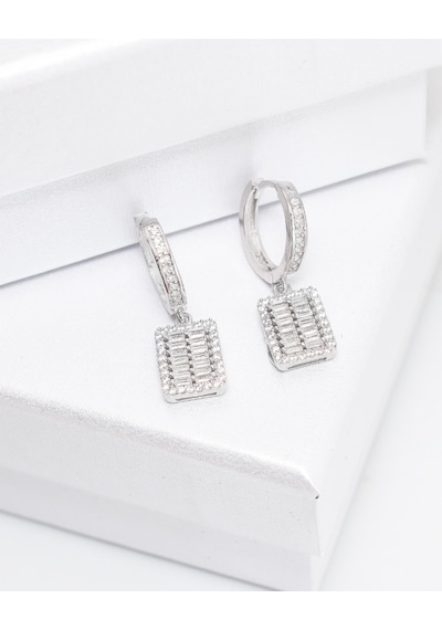 Brezza Lusso Jewelry Sallantılı Baget Işıltı Hagi Kadın Gümüş Küpe