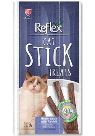 Reflex Cat Stick Treats Tavşanlı Kedi Ödül Çubukları 3 x 5 G