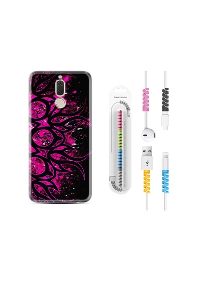 Huawei Mate 10 Lite Kılıf Kablo Koruyuculu Purple Knife 1692