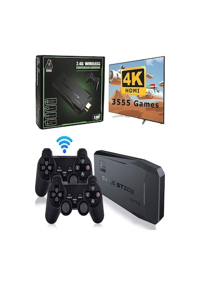 4k Destekli i 2.4g Uyumlu Kablosuz Çift Kol i Retro 20.000 Üzeri Oyun Game Stick