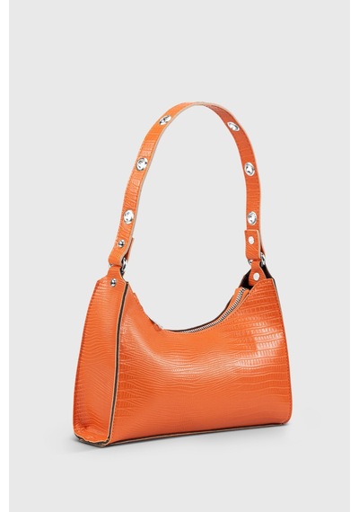 Housebags Kadın Lizard Turuncu Baguette Çanta 195 Lizard Turuncu