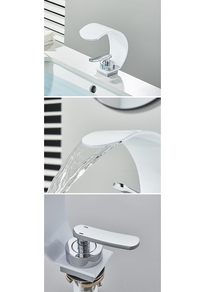 Banyo Lavabo Bataryası Beyaz/krom Şelale 5 Yıl Garantili İthal