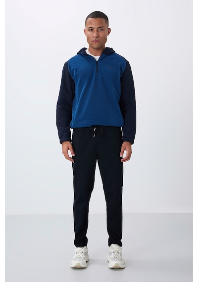 Tommy Life Lacivert Yüzeyi Dokulu Standart Fit Erkek Eşofman Alt - 82155