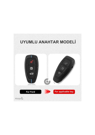 Ford Focus Fiesta Mondeo Kuga C Max Silikon Anahtar Kılıfı Kırmızı - 1 Adet