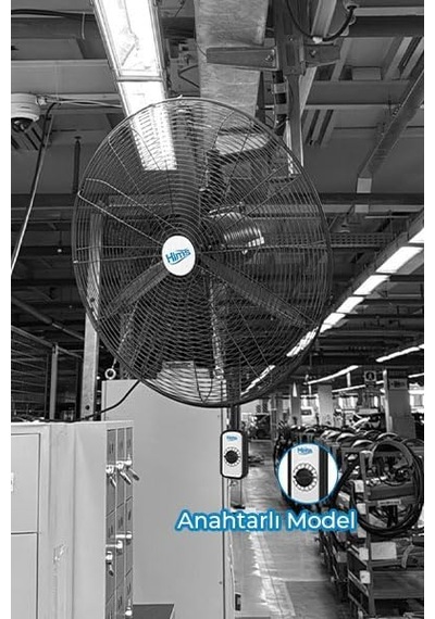 Ayrex Hims Hef-da650 190w 65 Cm Siyah 3 Kanat Anahtarlı Sanayi Tipi Duvar Vantilatörü