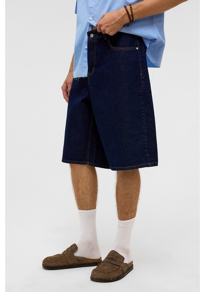 Vamos Oversize Bermuda Denim Şort 40-285 Koyu Mavi