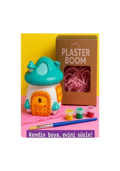 10 Adet Büyük Boy Mantar Evi Boyama Etkinlik Çocuk Gelişim