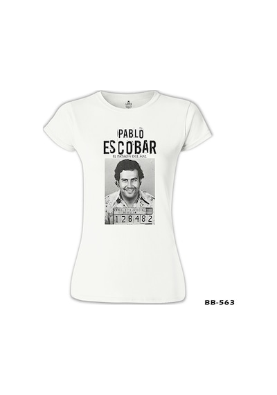 Pablo Escobar - 128482 Beyaz Kadın Tshirt 001