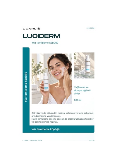L'carlıe Luciderm Yüz Temizleme Köpüğü Günlük Kullanım 150 Ml