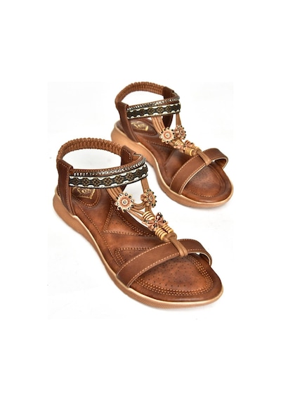 Fox Shoes S258015209 Taba Alçak Tabanlı Kadın Sandalet Taba