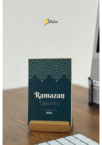 Ramazan Takvimi - Ramazan Ayı Dualı - Günün Önemi İçerikli Ahşap Tutuculu Takvim , Ramazan Seti