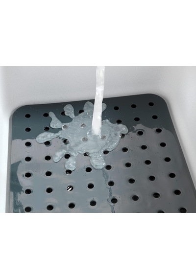 Lavabo Matı Kare Cam Gri Lavabo Matı, Ekstra Güçlü Gri Çok Renkli