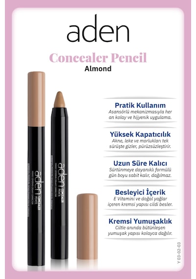 Aden Concealer Pencil - Kapatıcı Kalem 03 Almond Badem 0