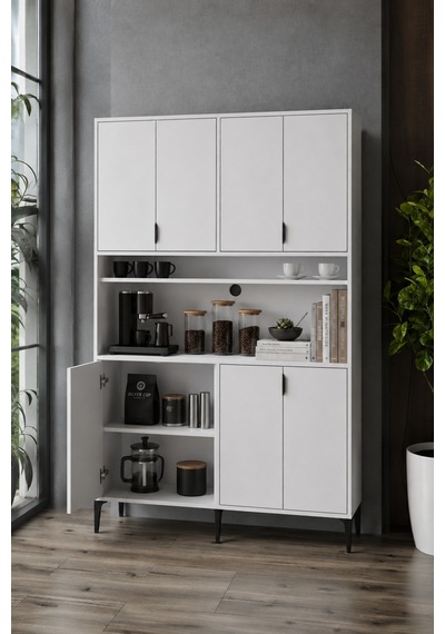 Goodnight Home Armon 8 Kapaklı Kahve Köşesi Stüdyo Mutfak 128x190x44 Cm Beyaz Modern Tasarım Beyaz - 914327996 Beyaz Goodnight Home Armon 8 Kapaklı Kahve Köşesi Stüdyo Mutfak 128x190x44 Cm Beyaz Modern Tasarım Beyaz - 914327996 Beyaz