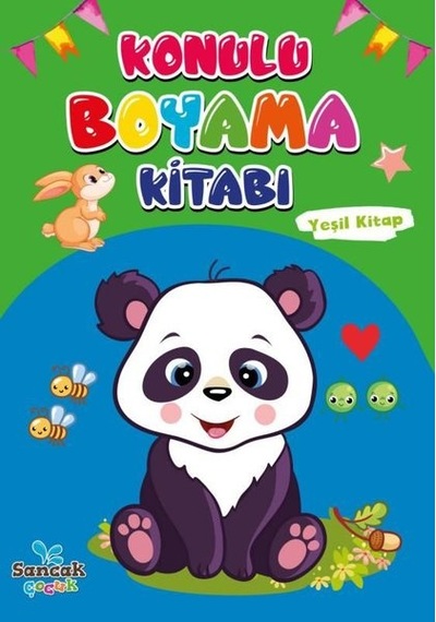 Konulu Boyama Kitabı - Yeşil Kitap- Sancak Çocuk