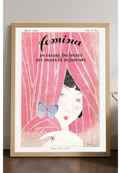 Femina Ahşap Çerçeveli Poster, Dekoratif Sanatsal Duvar Tablosu