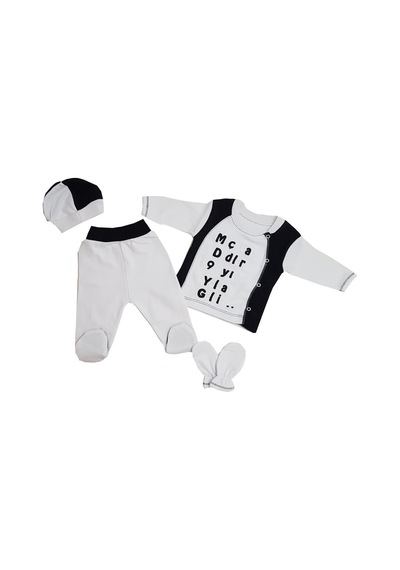 Fanatik Beşiktaş Taraftar 4 Parça Hastane Çıkışı Set Yenidoğan Çok Renkli