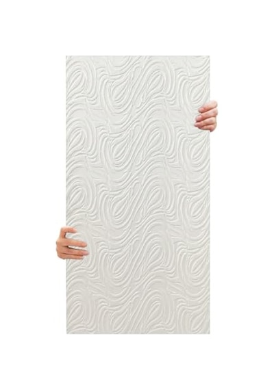 Tink 3d Kendinden Yapışkanlı Duvar Kağıdı Yeni Nesil Akustik Keçe Panel Dalgalı Desen 52x98 Cm Beyaz, 10 Adet 5 M²