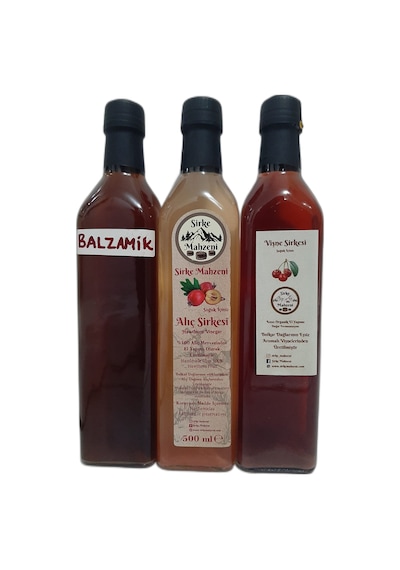 Sirke Mahzeni Balzamik + Alıç + Vişne Sirkesi 3 x 500 ML